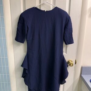 Vintage navy ruffle dress